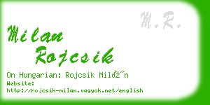 milan rojcsik business card